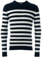 Saint Laurent Striped Sweater, Men's, Size: Small, Blue, Cashmere