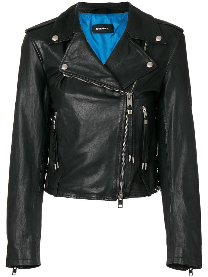 Diesel L-tara Leather Jacket - Black