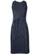 Tomas Maier Belted Denim Dress, Women's, Size: 2, Blue, Cotton