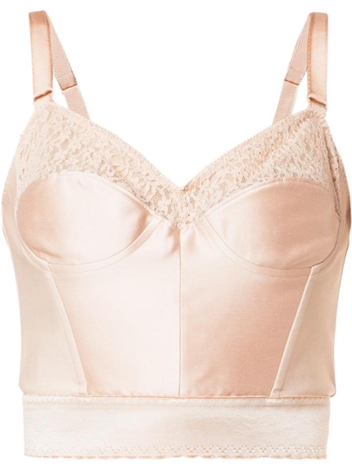 Stella Mccartney Cropped Bodice Top, Women's, Size: 42, Pink/purple, Silk/cotton/polyester