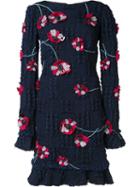 Monique Lhuillier Long Sleeved Sheath Dress, Women's, Size: 4, Black, Silk