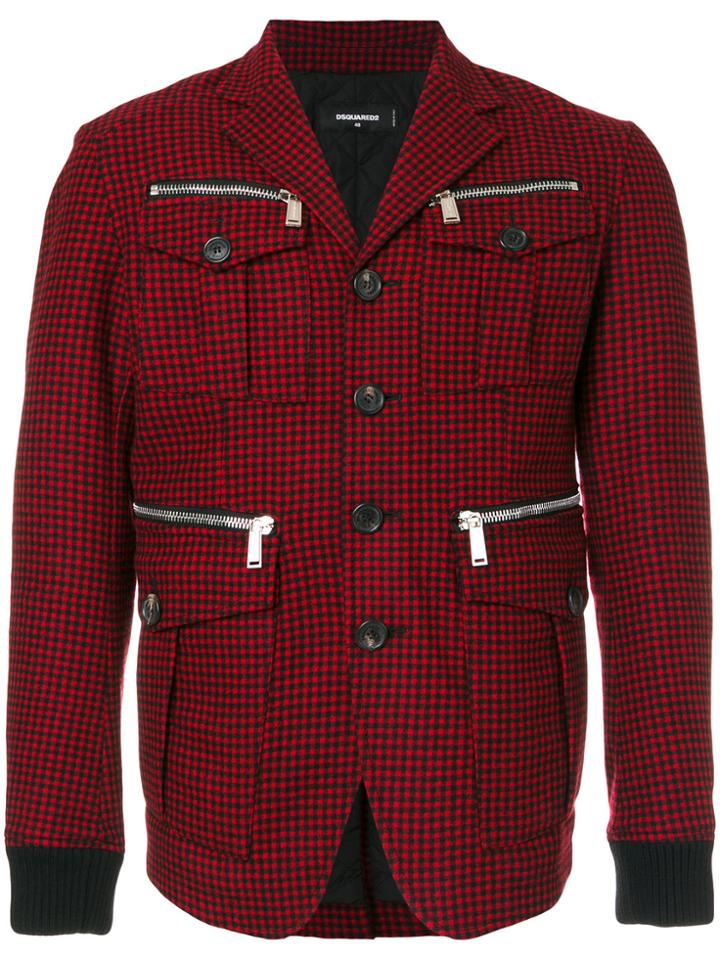 Dsquared2 Checked Biker Blazer