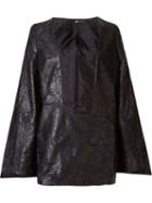 Fernanda Yamamoto Floral Print Plunging Neck Coat
