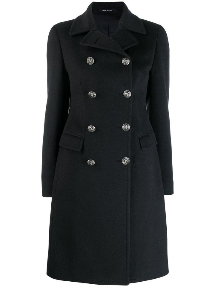 Tagliatore Double-breasted Cashmere Coat - Blue