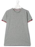 Moncler Kids Logo Jacquard Trim T-shirt - Grey