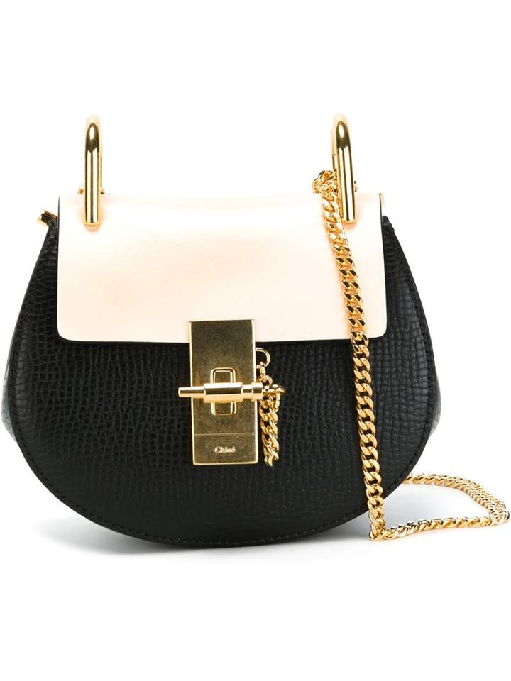 Chloé 'drew' Shoulder Bag, Women's, Black, Calf Leather/lamb Skin
