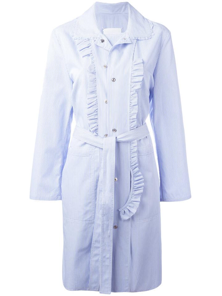 Maison Margiela Coat-style Belted Dress, Women's, Size: 40, Blue, Cotton