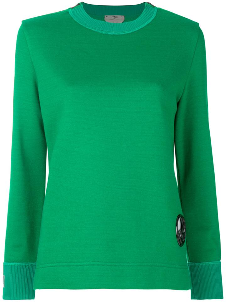 Fendi Rear Logo Print Sweatshirt - Green