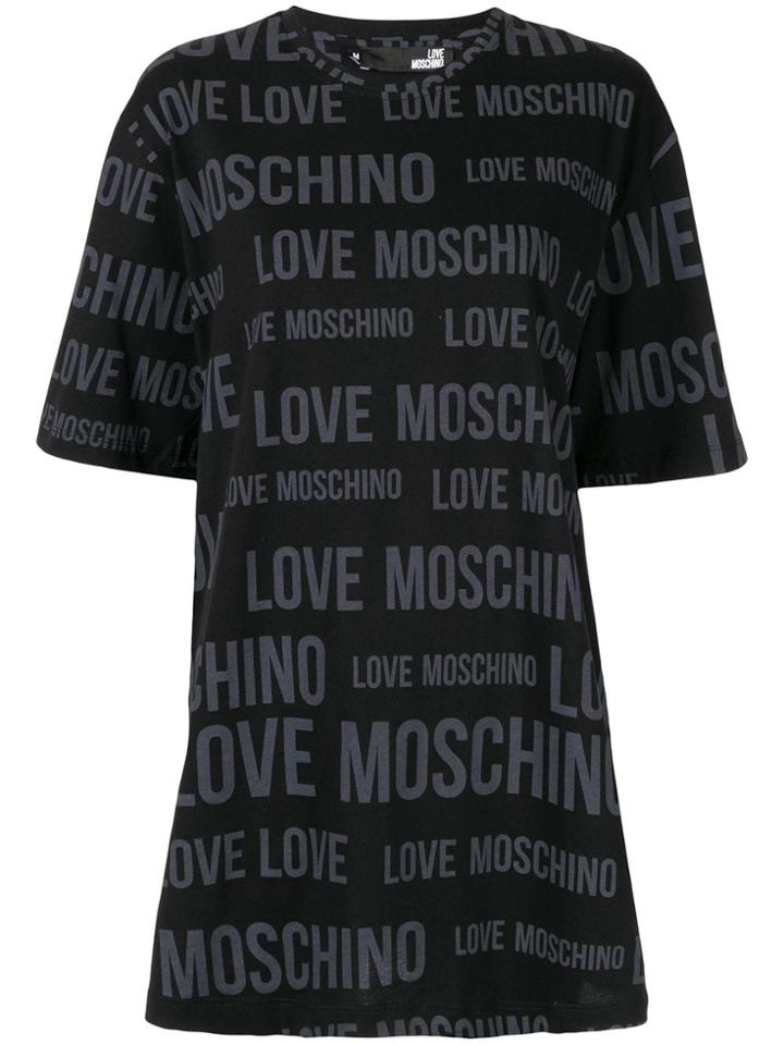 Love Moschino All Over Logo Print T-shirt - Black