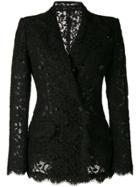 Dolce & Gabbana Double Breasted Lace Blazer - Black