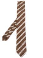 Eleventy Woven Stripe Tie - Brown