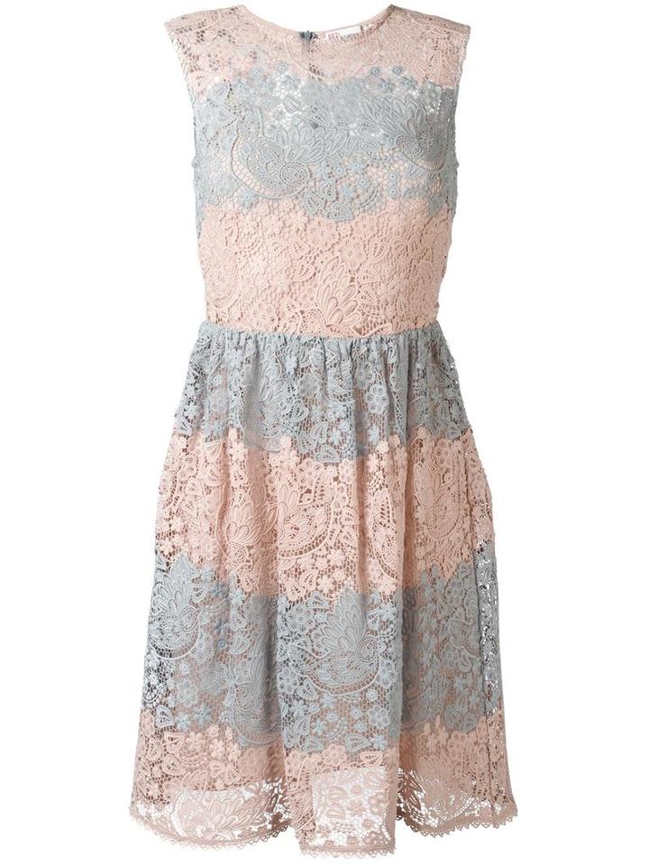 Red Valentino Floral Macramé Dress, Women's, Size: 40, Pink/purple, Cotton/silk