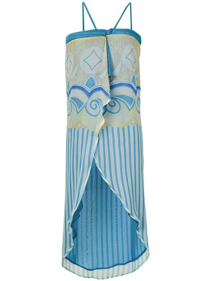 Versace Pre-owned Striped Wrap Dress - Blue