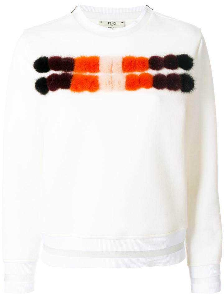 Fendi Mink Fur Panel Sweater - White