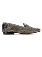 Blue Bird Shoes Python Skin Exotico Loafers - Grey