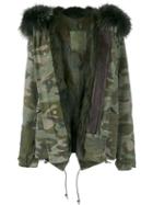 Mr & Mrs Italy Military Jacket, Women's, Size: Small, Green, Cotton/lamb Skin/coyote Fur/racoon Fur