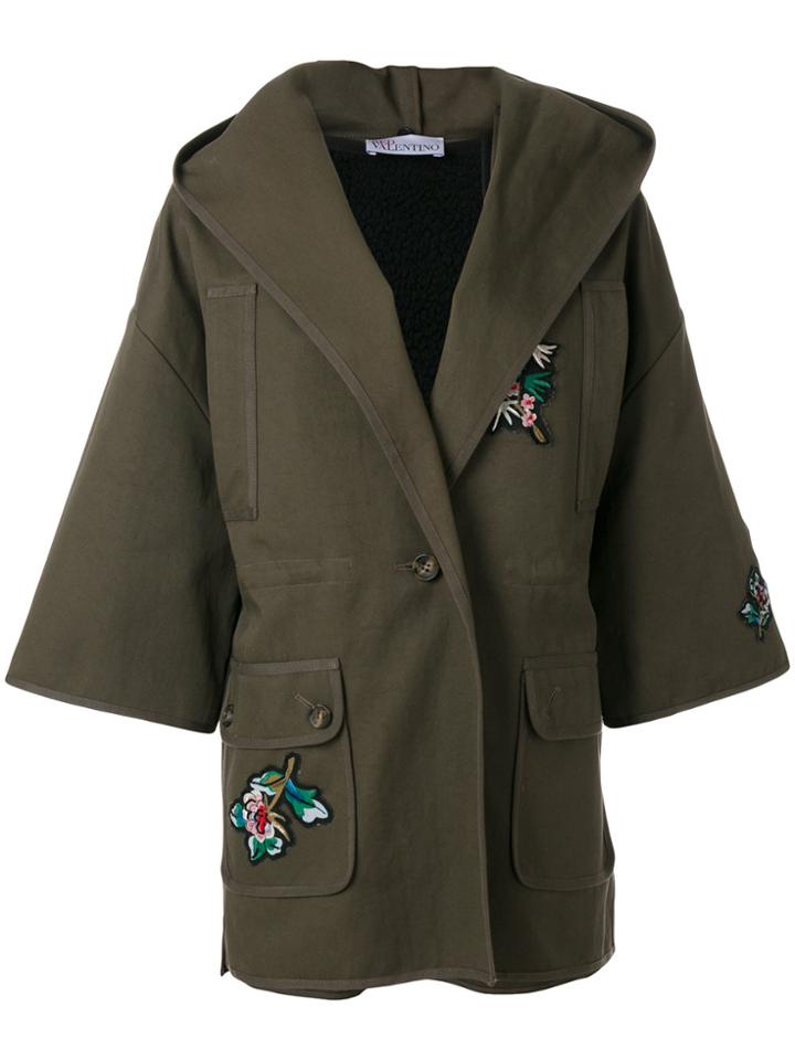 Red Valentino Embroidered Military Jacket - Green