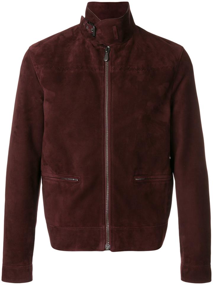 Bottega Veneta Suede Biker Jacket - Pink & Purple