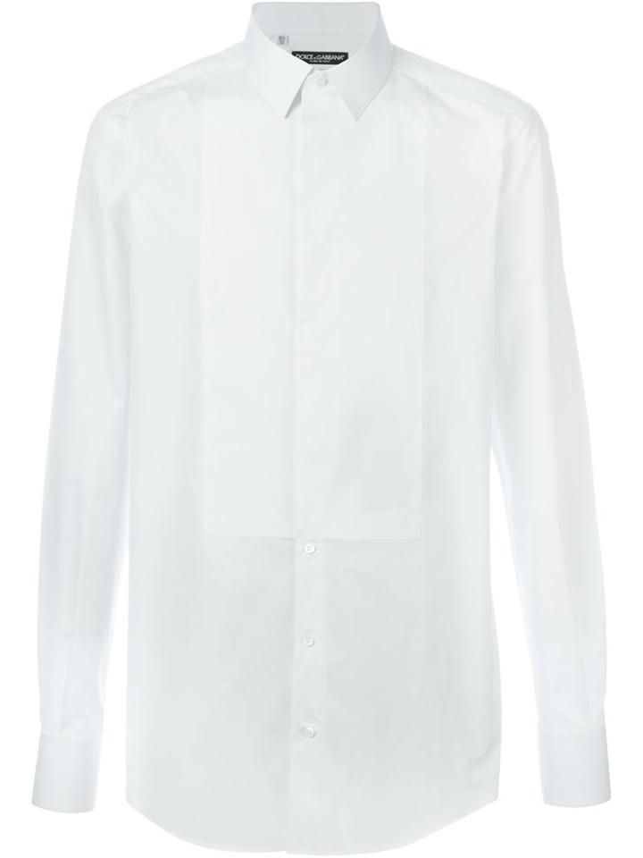 Dolce & Gabbana Bib Shirt, Men's, Size: 38, White, Cotton