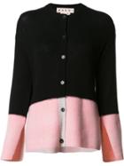 Marni Distressed Colour Block Cardigan, Women's, Size: 42, Black, Cashmere
