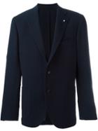 Lardini Buttoned Blazer, Men's, Size: 50, Blue, Wool/viscose/cupro