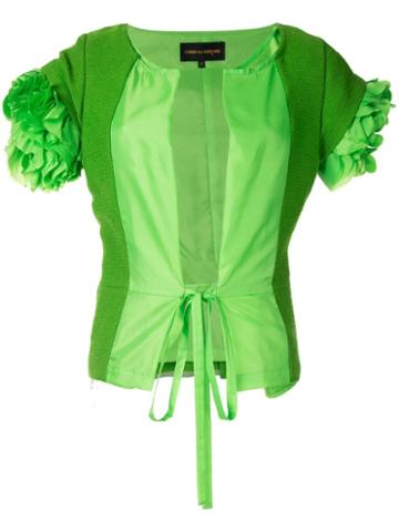 Comme Des Garçons Pre-owned Panelled Collarless Jacket - Green