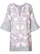 March 11 Floral Embroidered Dress - Grey