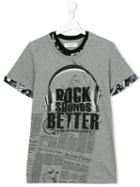 John Galliano Kids Layered Effect T-shirt, Size: 16 Yrs, Grey