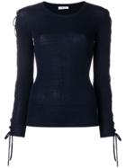 P.a.r.o.s.h. Laced Sleeves Knitted Top - Blue