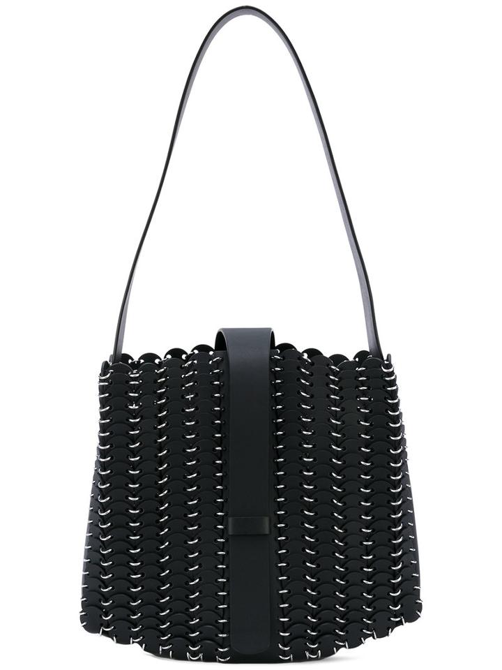 Paco Rabanne - Ring Details Shoulder Bag - Women - Calf Leather - One Size, Black, Calf Leather