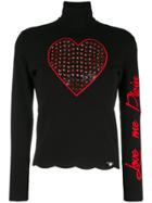 Philipp Plein 'love Me' Turtleneck Sweater - Black