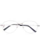 Cartier 'santos' Glasses, Grey, Acetate/titanium/platinum