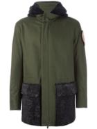 Fendi Fur Pocket & Hood Parka, Men's, Size: 50, Green, Cotton/lamb Fur/cupro/polyester