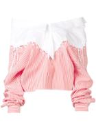 Unravel Project Patchwork Striped Shirt - Red