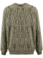 Stone Island Shadow Project Textured Furry Sweater - Green