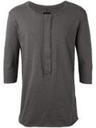 Thom Krom Henley T-shirt, Men's, Size: Small, Brown, Cotton