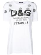 Dolce & Gabbana Sequin Embellished T-shirt, Women's, Size: 44, White, Cotton