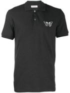 Alexander Mcqueen Embroidered Butterfly Polo Shirt - Grey