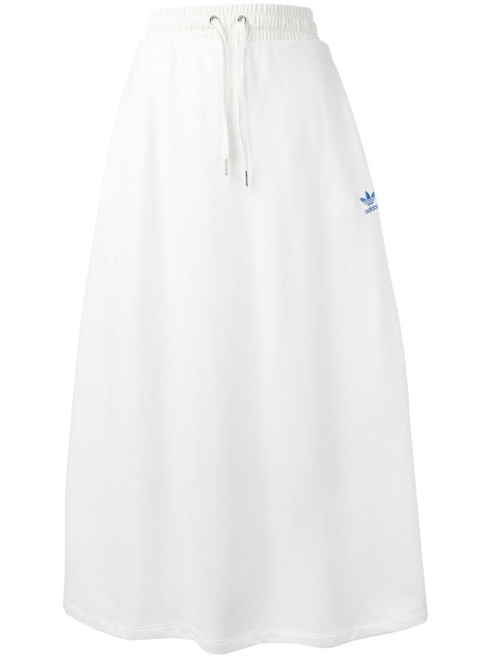 Adidas Originals A-line Skirt, Women's, Size: 40, White, Polyester/cotton