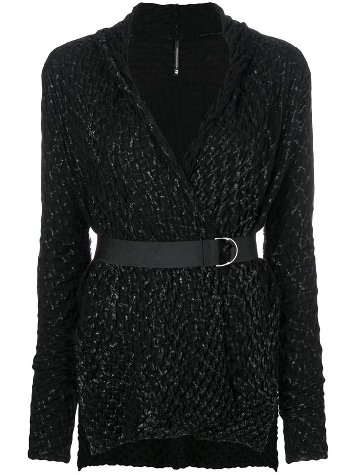 Pierantoniogaspari Belted Textured Cardigan - Black