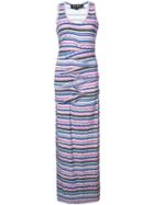 Nicole Miller Fitted Silhouette Stripped Design Dress - Pink & Purple