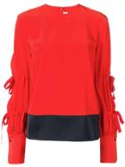 Victoria Victoria Beckham Sleeve Tie Fastenings Blouse - Red