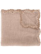 Faliero Sarti Scalloped Trim Scarf - Nude & Neutrals