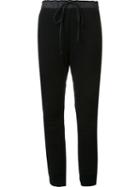 Sacai Drawstring Panelled Trousers, Women's, Size: 3, Black, Cotton/nylon/cashmere/wool