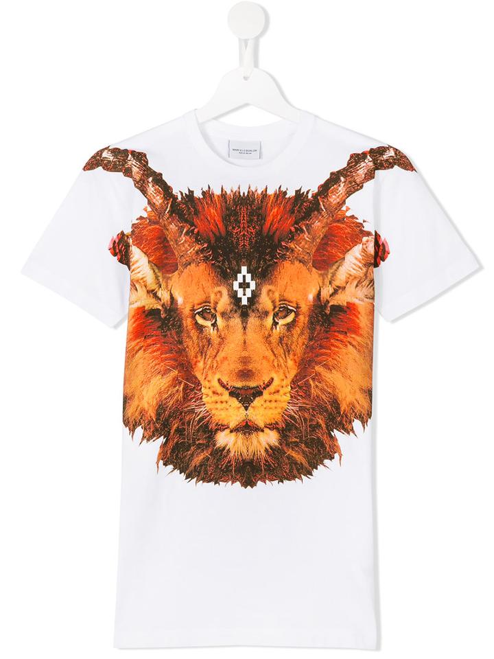 Marcelo Burlon County Of Milan Kids Lion Print T-shirt, Boy's, Size: 6 Yrs, White
