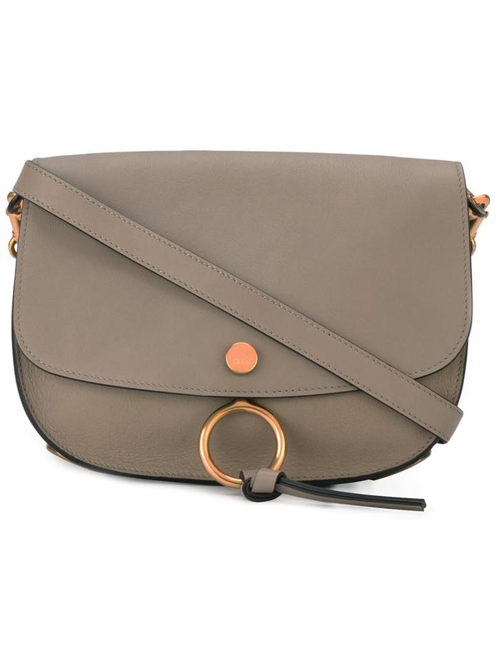 Chloé 'kurtis' Shoulder Bag, Women's, Grey, Calf Leather