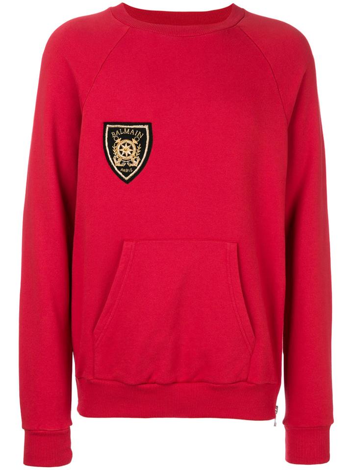 Balmain Embroidered Patch Sweatshirt