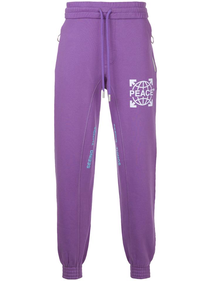 Off-white Globe Sweatpants - Pink & Purple