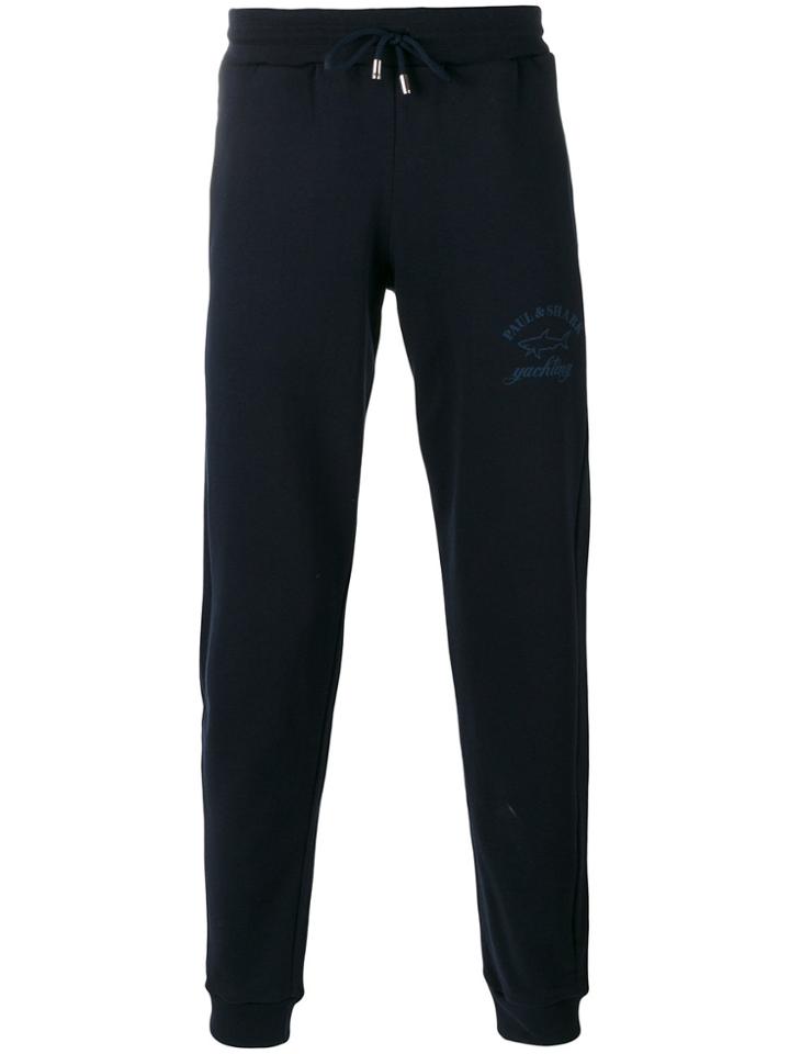 Paul & Shark Logo Print Track Pants - Blue