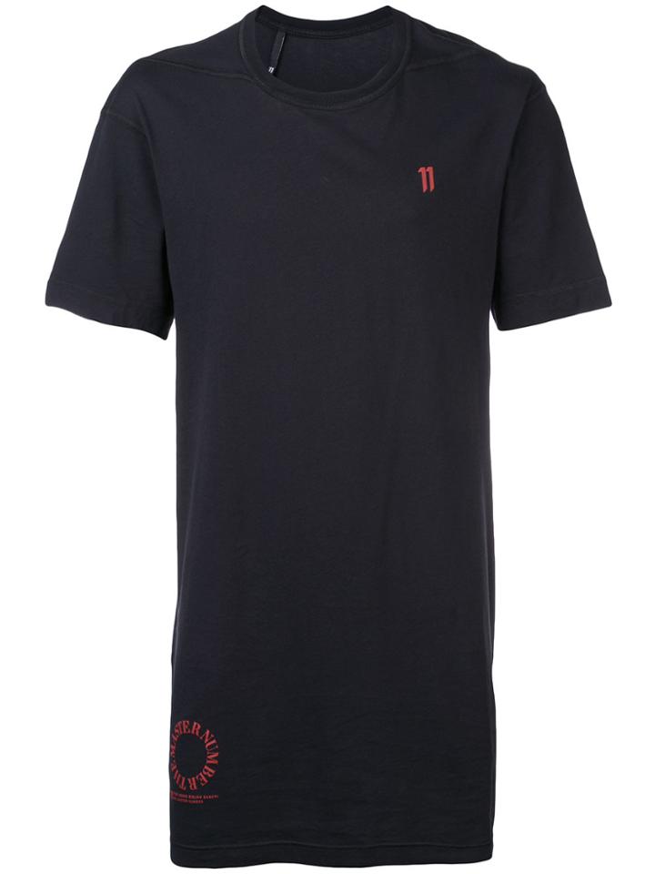 11 By Boris Bidjan Saberi Longline Logo T-shirt - Black